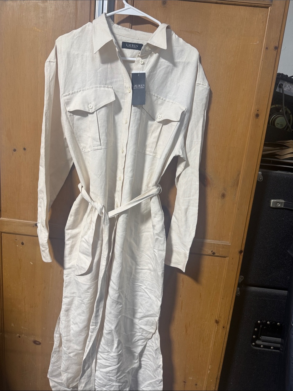Lauren Ralph Lauren Cream Shirt-Trench with Waist Tie